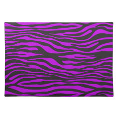 Animal Print Fur Skin Zebra Black Purple Placemats