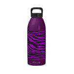 Animal Print Fur Skin Zebra Black Purple Drinking Bottles