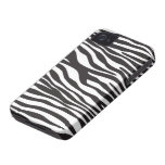 Animal Print Fur Skin Zebra Black White iPhone 4 Cases
