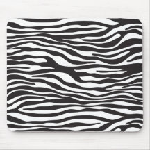 Animal Print Fur Skin Zebra Black White Mousepads