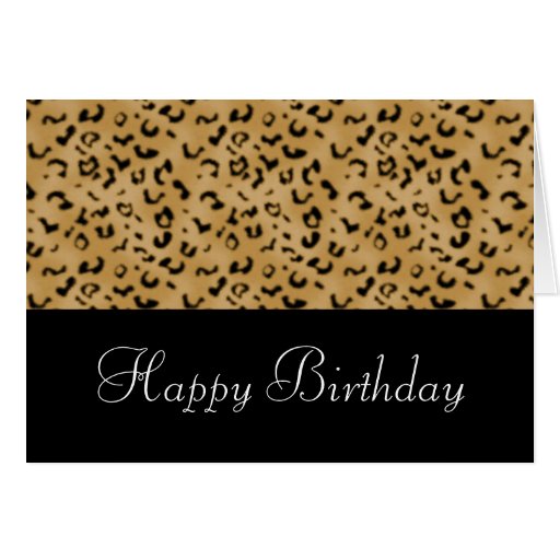 Animal Print Happy Birthday Card (Customizable) Zazzle