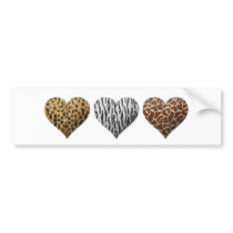 Animal Print Hearts bumper stickers by polkadotemporium Animal Print Hearts bumper stickers