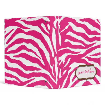 Animal print hot pink zebra 3 ring binders by fine stationery
