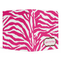 Animal print, hot pink zebra binders