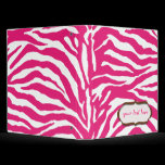 Animal print, hot pink zebra 3 ring binders