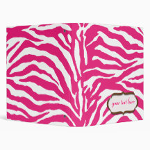 Animal print, hot pink zebra vinyl binder