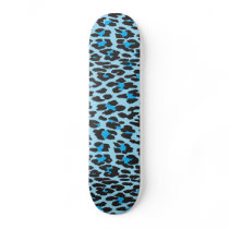 Animal Print Leopard Blue and Black Skate Decks