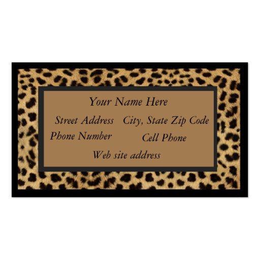 Animal Print Leopard Business Card (back side)