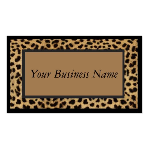 Animal Print Leopard Business Card (front side)