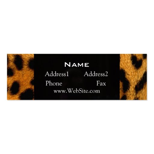 Animal Print Leopard Fur Skinny Business Card