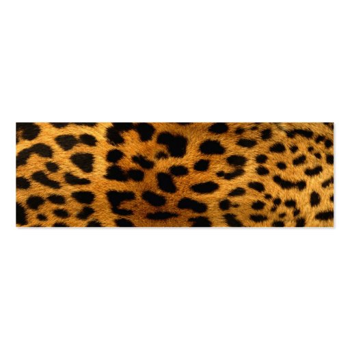 Animal Print Leopard Fur Skinny Business Card (back side)