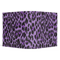 Animal Print Leopard Purple and Black Vinyl Binders