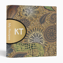 Animal Print Paisley Pattern 3 Ring Binders