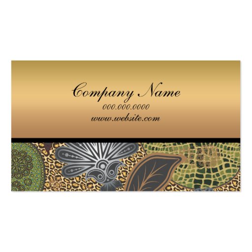 Animal Print Paisley Pattern Business Cards (front side)