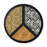 Animal Print Peace Sign Fridge Magnets
