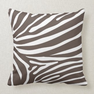 Animal Print Pillow- Zebra Brown