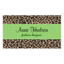 Animal Print Skin Wild Leopard Brown Black Green Business Cards