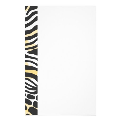 Animal Print Stationary Left Border Stationery | Zazzle