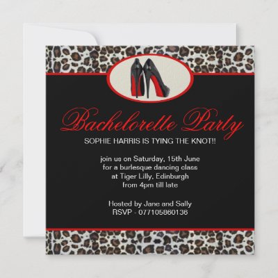 Animal Print & Stiletto Heels Bachelorette Party Personalized Announcements