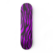 Animal Print Zebra Black and Purple Skate Decks