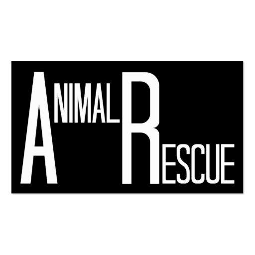 Animal Rescue Black and White Business Card Template (front side)