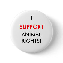 Animal Rights Button, White