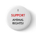 Animal Rights Button, White by Azan38 Animal Rights Button, White