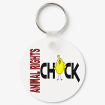 Animal Rights Chick 1 keychains by professiongifts Animal Rights Chick 1 keychains