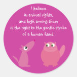 Animal Rights Cute Pets Customizable Pink Sticker