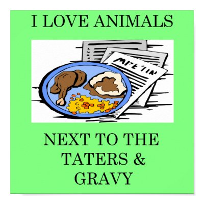 animal rights food police joke poster by jimhartley