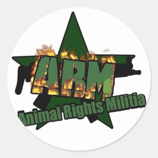 Animal Rights Militia Classic Round Sticker Zazzle