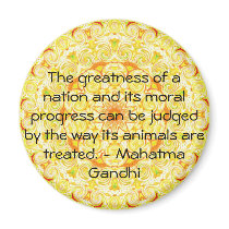 animal rights quote - Mahatma Gandhi Fridge Magnet