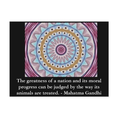animal rights quote - Mahatma Gandhi Postcard by spiritcircle