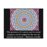 animal rights quote - Mahatma Gandhi Postcard