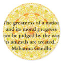 animal rights quote - Mahatma Gandhi stickers