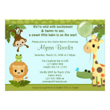Animal SAFARI PARTY baby shower invitation monkey