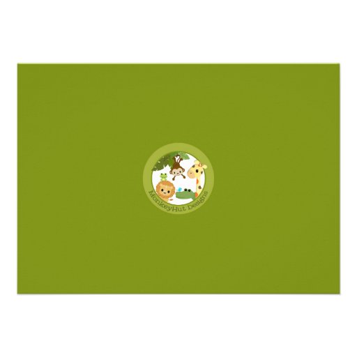 Animal SAFARI PARTY baby shower invitation monkey