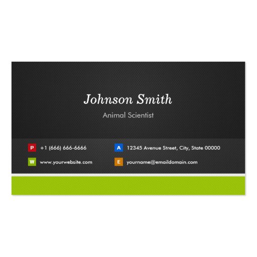 Animal Scientist - Professional and Premium Business Card (front side)