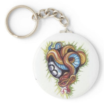animal snake 8ball tattoo key chains