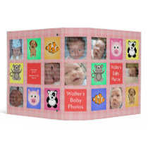 Animal Squares Red Baby Photo Album -Customize! binders