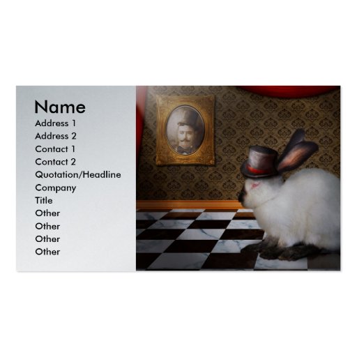 Animal - The Rabbit - Reverse Business Card Template (front side)