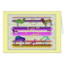 Animal Theme Party Invitation Cards