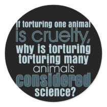 Animal Torture Round Stickers