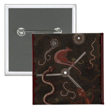 "Animal Tracks" Australian Aboriginal Style Button