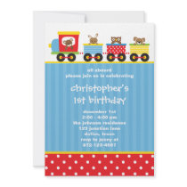 Animal Train Invitations
