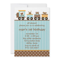 Animal Train Invitations