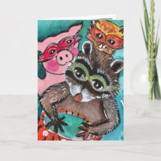 Animal Trick or Treaters Greeting Cards