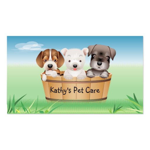 Animal Veterinarian Business Card Dogs Bucket (front side)