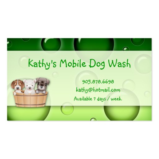 Animal Veterinarian Business Card Dogs Bucket gree (back side)