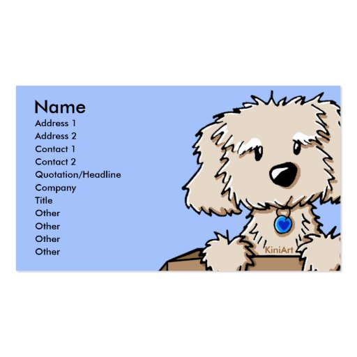Animal Veterinarian Business Cards Dog Cartoon (front side)